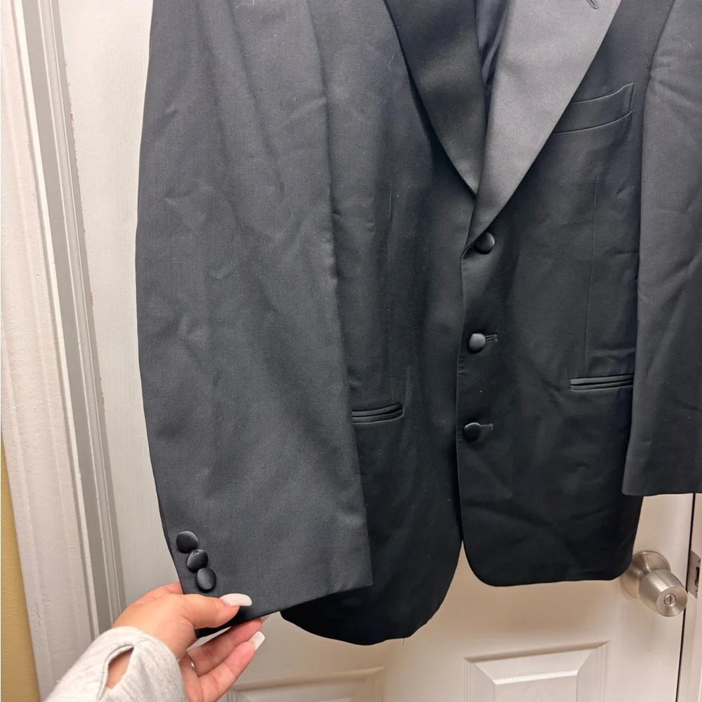Andrew Fezza Men’s Black Suit Jacket – Super 80’s Worsted Wool (Size 40S)